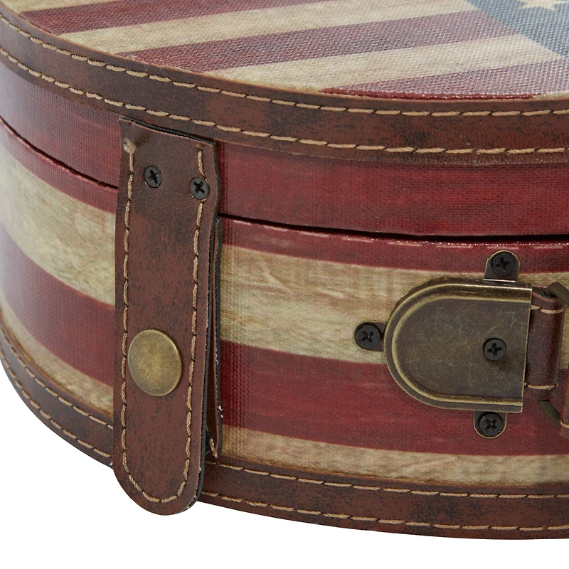 Traditional Wooden American Flag Decorative Box Set