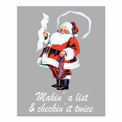 Santa Checking it Twice 8x10 Tabletop Canvas