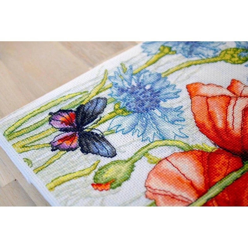 Luca-s Poppies And Butterflies Counted Cross Stitch Kit