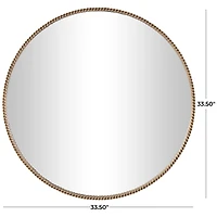 34" Gold Linked Chain Framed Round Wall Mirror