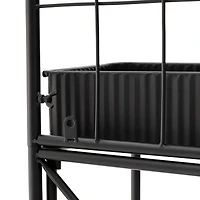 Glitzhome® 68" 3-Tier Black Metal Shelf Planter Stand