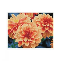 Diamond Dotz® Intermediate Peach Dahlias Pre-Framed Diamond Painting Kit