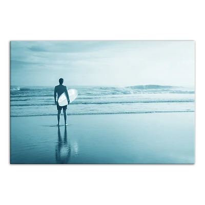 Monochrome Surfer Canvas Wall Art