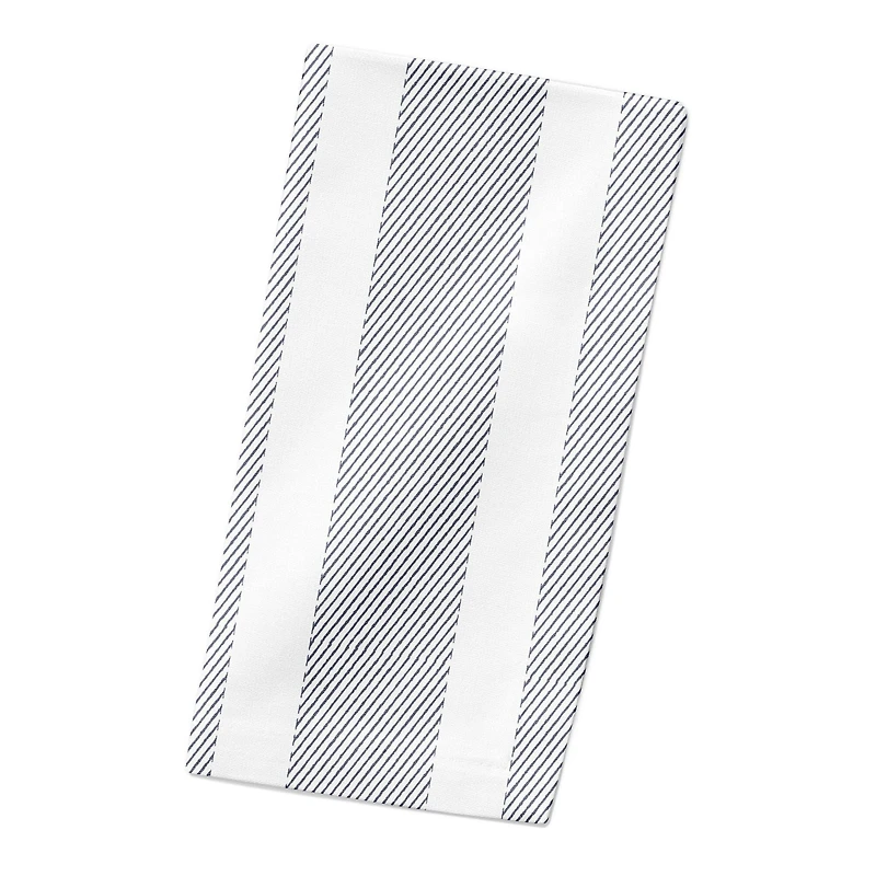 Textured Blue Stripes 10" x 10"  Cotton Twill Napkin