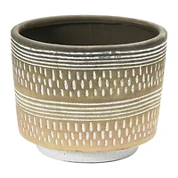 Hello Honey® 7" Debossed Stoneware Planter