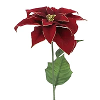 28" Burgundy with Gold Edges Poinsettia Stem by Ashland®
