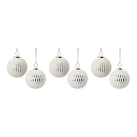 4" Frosted Glass Ball Ornament Set