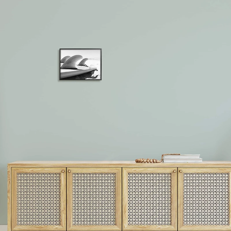Stupell Industries Surfboard Fins Beach Coast Photography Framed Giclee Art