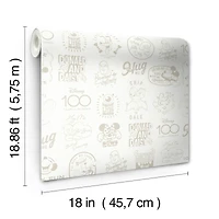 RoomMates Disney 100th Anniversary Icons Beige Peel & Stick Wallpaper