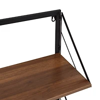 Honey Can Do Walnut 2-Tier Floating Wall Shelf