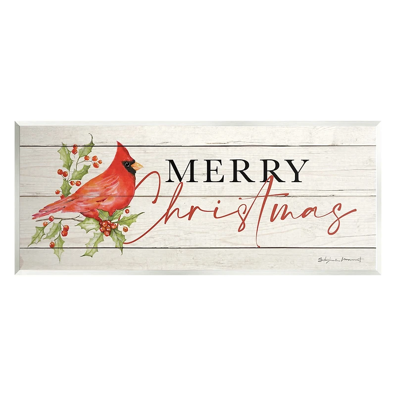 Stupell Industries Merry Christmas Cardinal Wall Plaque Art
