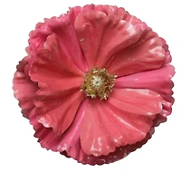 Shiny Poppy Flower Christmas Clip Ornament - 4.75" - Watermelon Pink