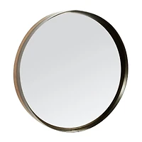 32" Black & Brown Metal Modern Wall Mirror