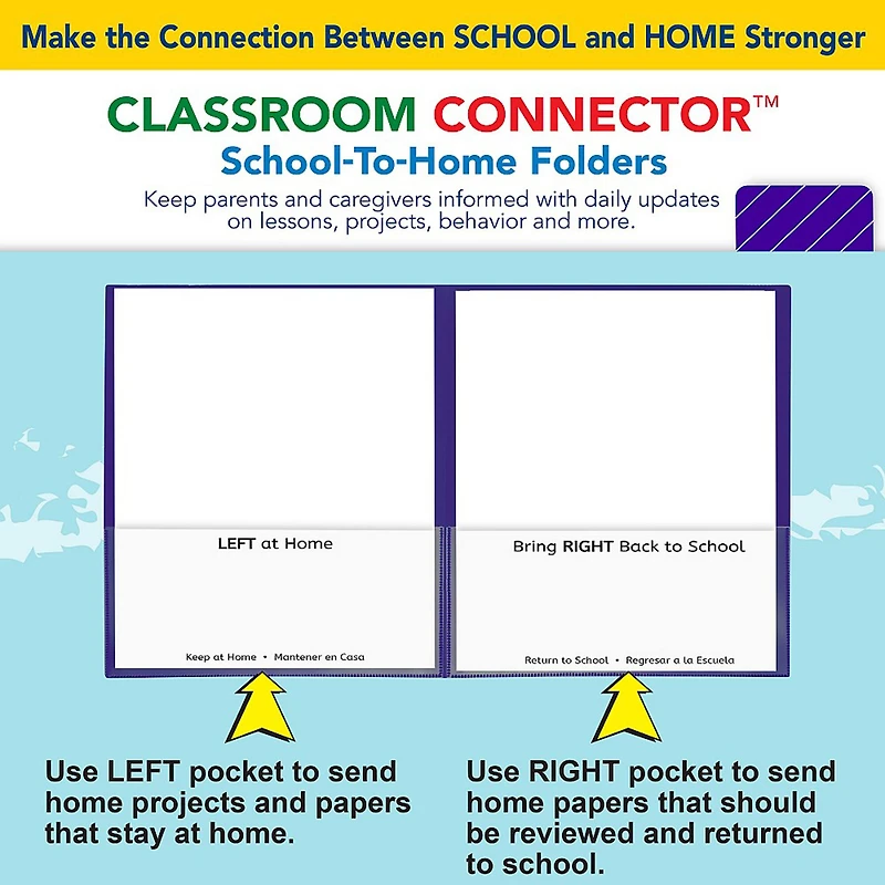C-Line® Classroom Connector™ Purple School-To-Home Folders, 25ct.
