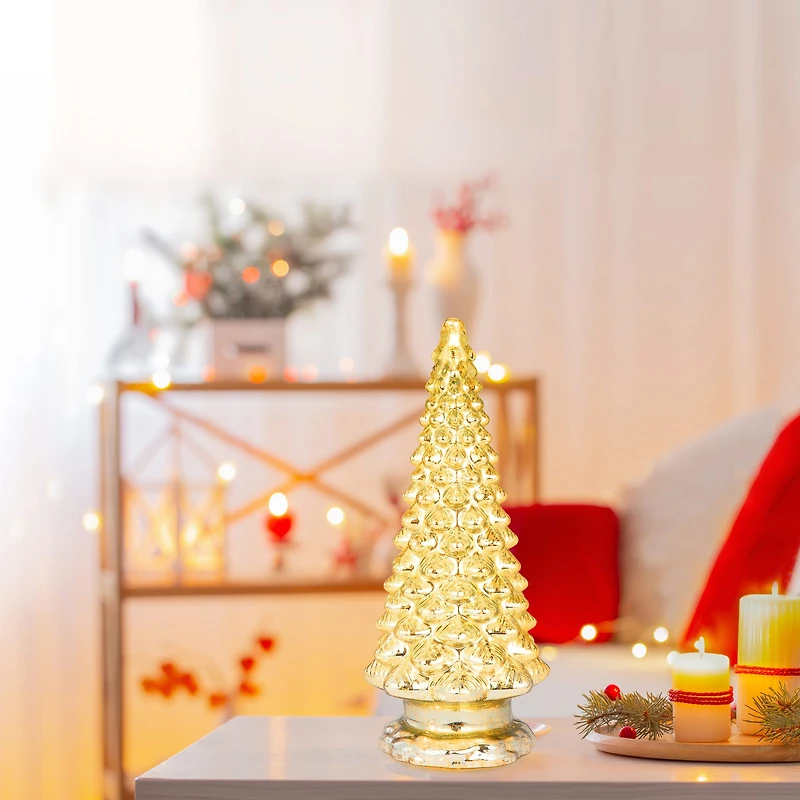 Mr. Christmas 16" Mercury Glass Tree with Twinkling Lights