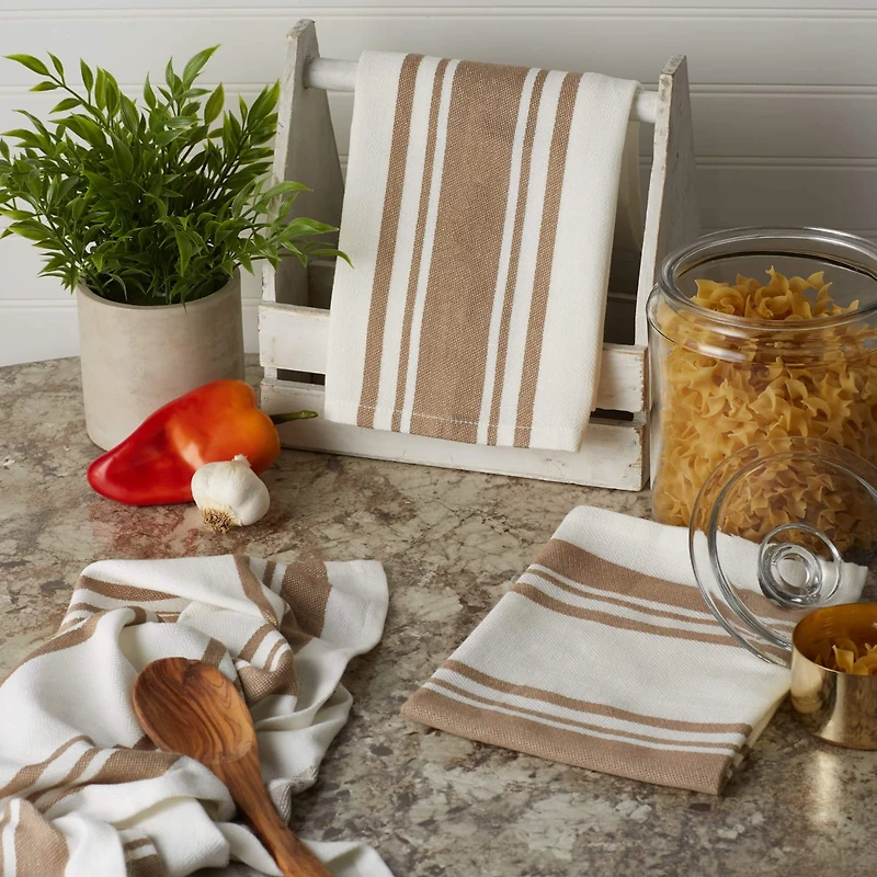DII® Stone Chef Stripe Dish Towels, 3ct.