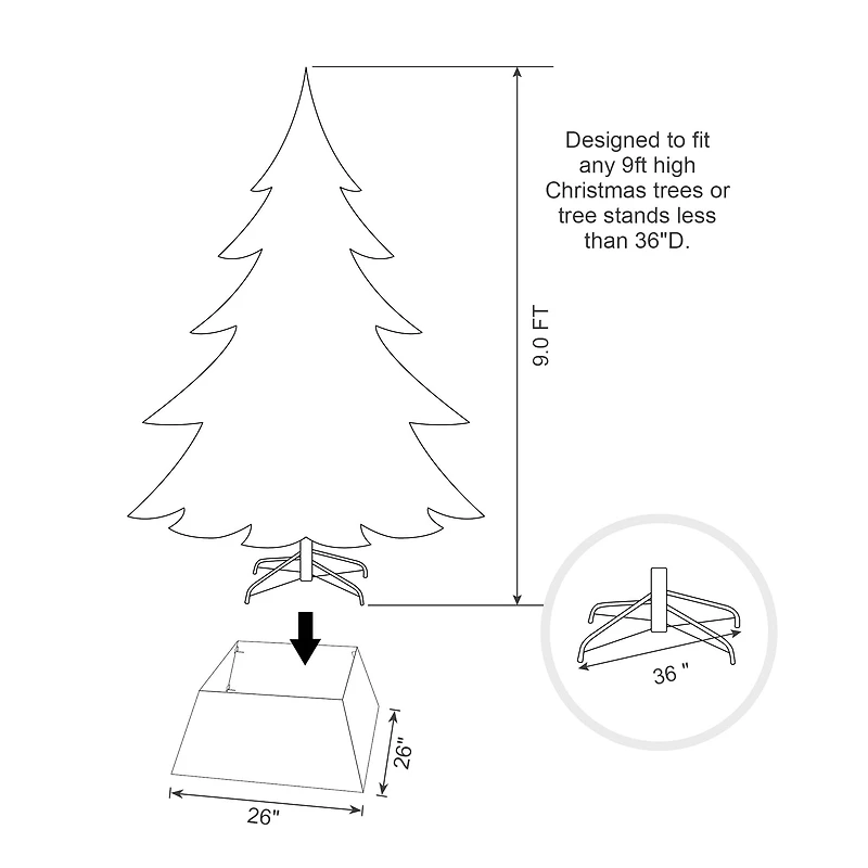 Glitzhome® 25.75" Gold Trapezoid Metal Weave Tree Collar