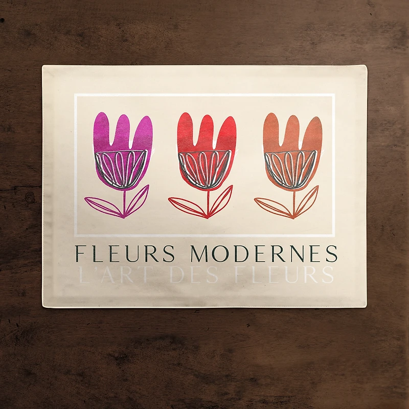 Fleurs Modernes 18" x 14" Cotton Twill Placemat