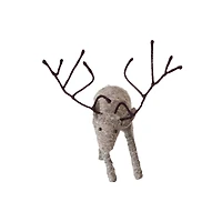Hello Honey® 9.5" Gray Handmade Wool Felt and Wire Reindeer