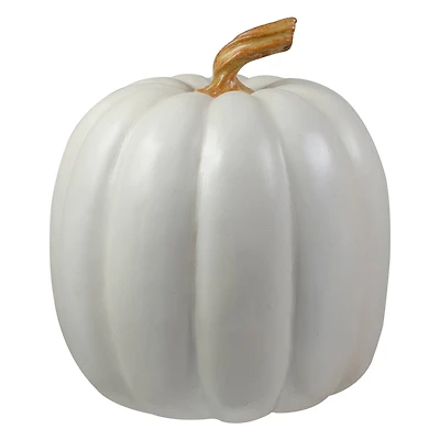 8" White Pumpkin Autumn Harvest Tabletop Decoration