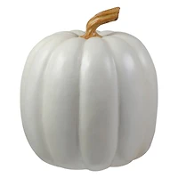 8" White Pumpkin Autumn Harvest Tabletop Decoration