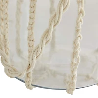 White Glass Coastal Lantern, 8" x 8" x 7"