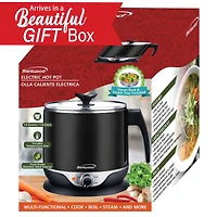 Brentwood 1.9qt. 600-Watt Stainless Steel Cordless Electric Hot Pot Cooker & Food Steamer With Swivel Base