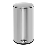 30L Semi-Round Stainless Steel Step Trash Can With Lid
