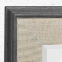 Head West Textured Gray Mat Framed Beveled Glass Accent Mirror