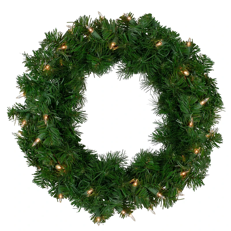 16" Pre-Lit Deluxe Windsor Pine Artificial Christmas Wreath