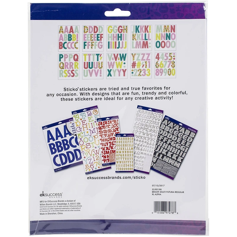 Sticko® Bright Extra Large Futura Alphabet Stickers