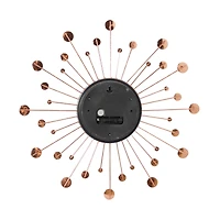 Copper Metal Glam Wall Clock, 15"