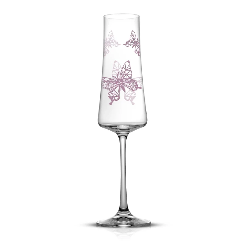 JoyJolt® 10oz. Meadow Butterfly Crystal Champagne Flute Set, 2ct.