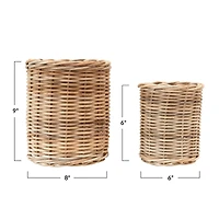Hello Honey® Natural Hand-Woven Wicker Basket Set