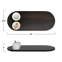 Hello Honey® Mango Wood Tray & Marble Bowl Set