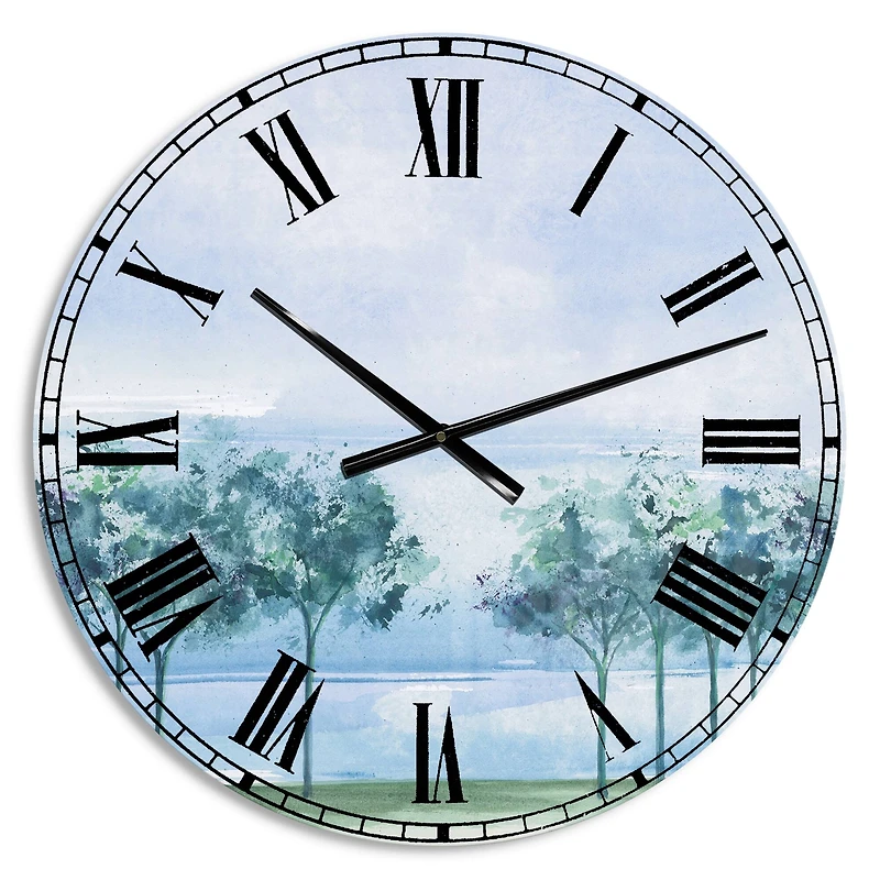 Designart 'Tree Across The Lake Traditional Wall Clock