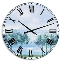 Designart 'Tree Across The Lake Traditional Wall Clock