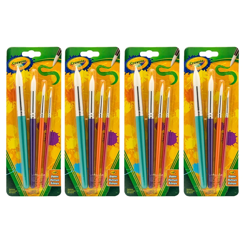 Crayola® Round Brush Set, 4 Packs of 4