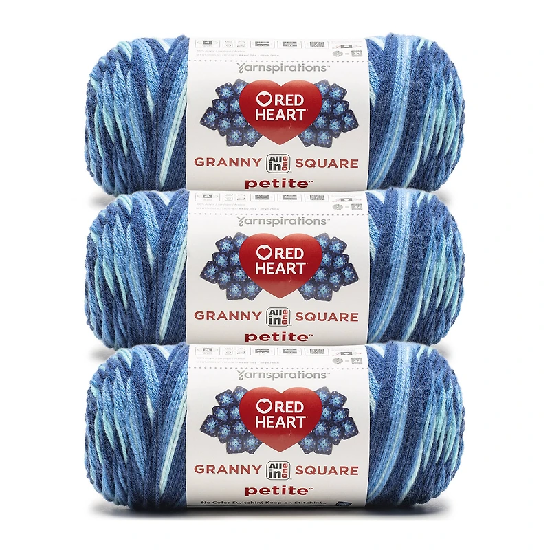 3 Pack Red Heart® All in One™ Granny Square Petite™ Yarn