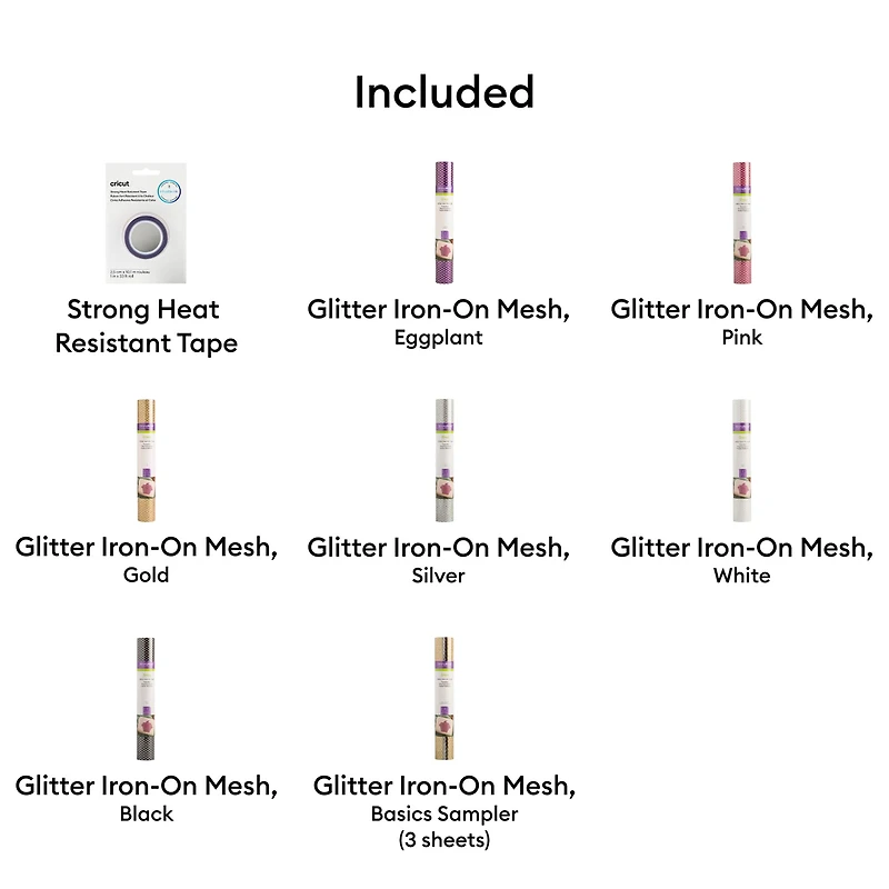 Cricut® Glitter Iron-On Mesh Sampler