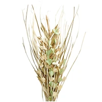 38" Beige & Green Dried Plant Floral Grass Bouquet Palm Leaf Natural Foliage