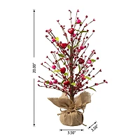 Glitzhome® 20" Valentine's Berry Heart Table Tree
