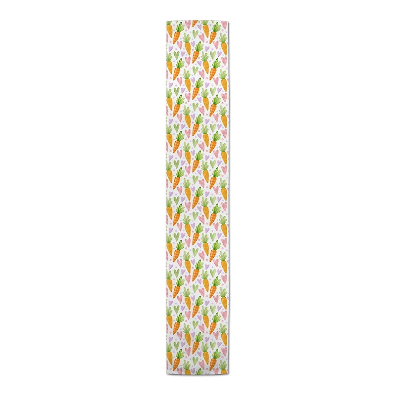 Easter Carrots & Hearts Twill Table Runner