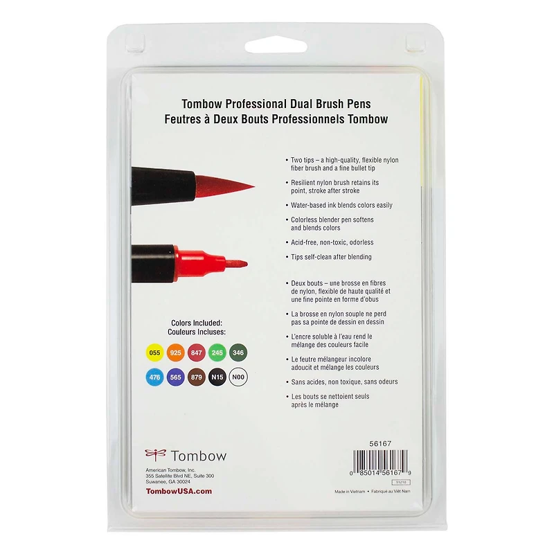 Tombow Primary Palette Dual Brush Pen Set