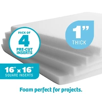 Fairfield™ 16" x 16" x 1" Project Foam Inserts, 4ct.