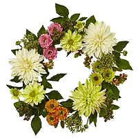 22” Dahlia & Mum Wreath
