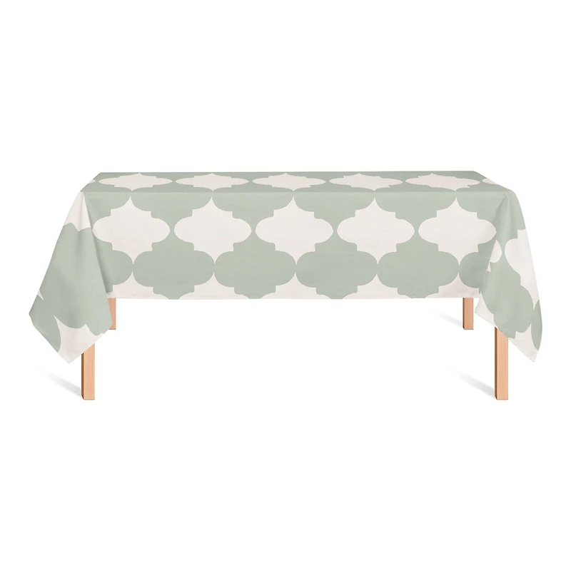 Teal Tile Pattern Tablecloth