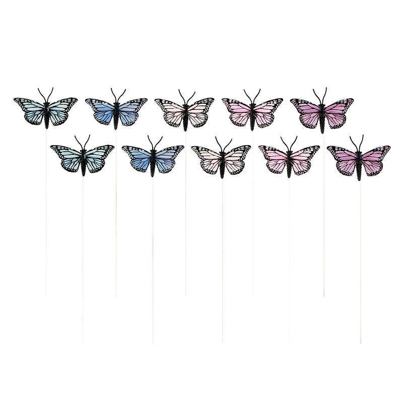 Purple & Blue Feather Butterflies