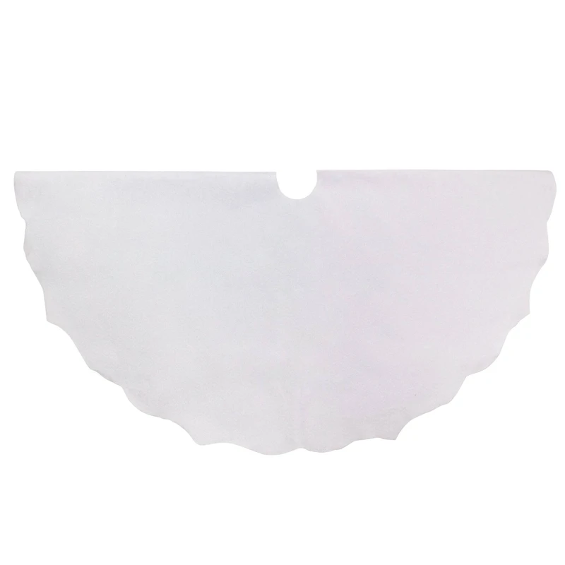 48" Winter White Scalloped Edge Tree Skirt