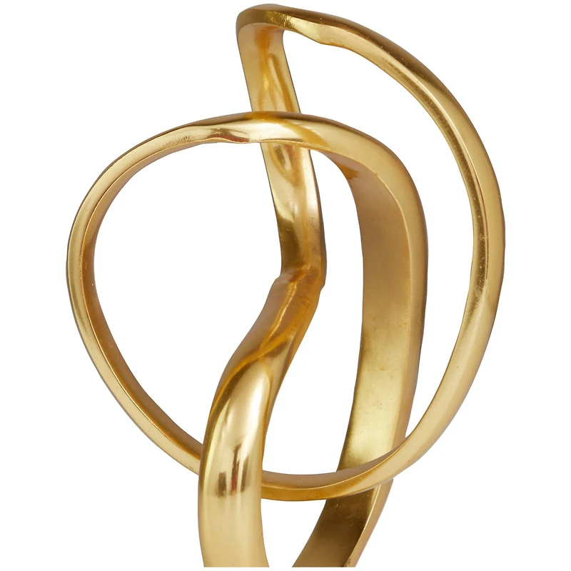 11" Gold Aluminum Abstract Sculpture